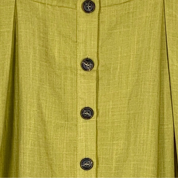 J.O.A~NWT~Cold Shoulder Fit & Flare Mini Dress~Pouf‎ Sleeves~Chartreuse~Sz M - Picture 4 of 11